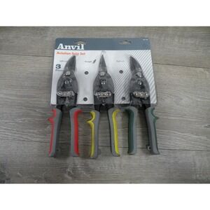 Anvil Aviation Snip Set 3-Piece Left Straight Right Cut Metal Shears New